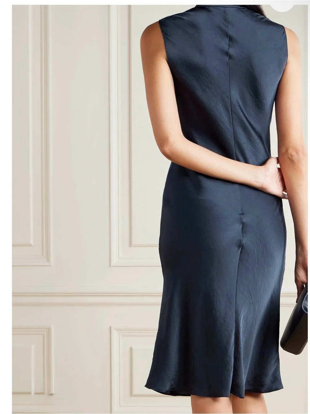 Theory twisted sleeveless dress Midi Skirt in Navy blue sz 4 NWOT